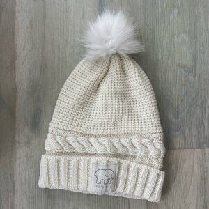 Ivory Ella Cream Knit Hat with Pom-Pom